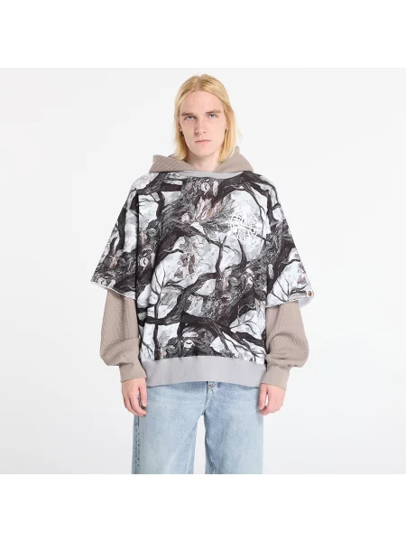 Hanorac A BATHING APE Tree Edge Camo Layered Pullover Hoodie UNISEX White L alb