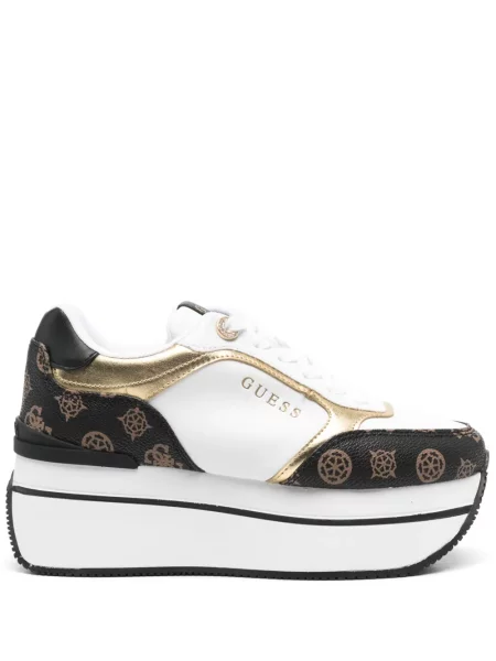 Sneakerși Guess cu platformă alb