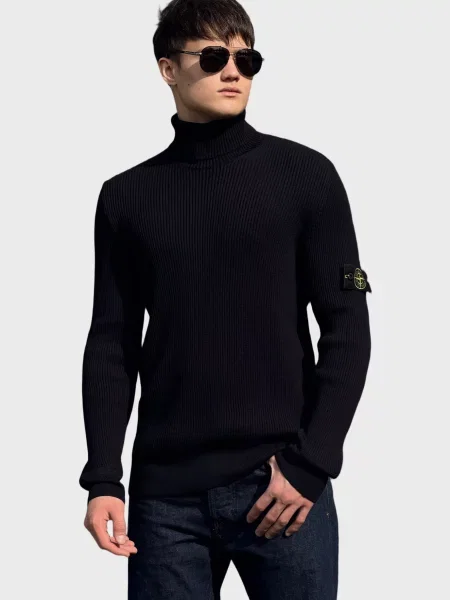 Вовняна толстовка Stone Island з камінням для гольфу синя