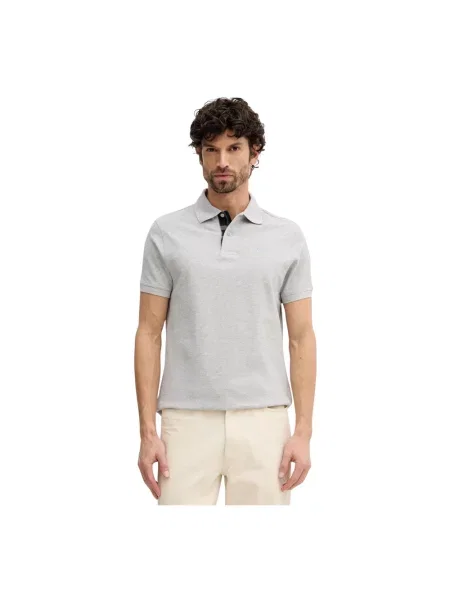 Koszulka polo Barbour w kratę szara