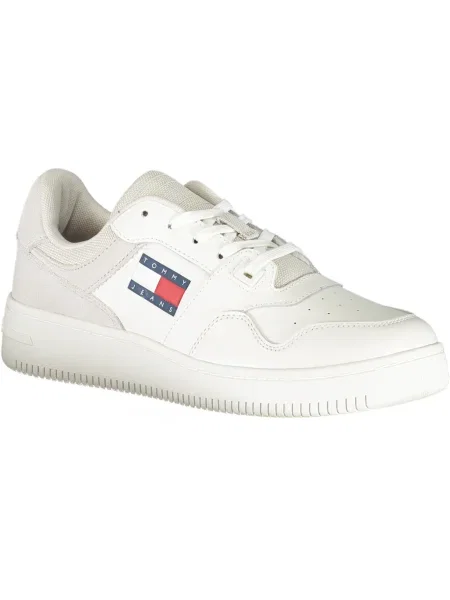 Teniși Tommy Jeans din piele de căprioară alb