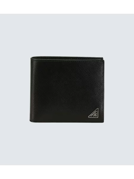 Usnjena denarnica Prada črna