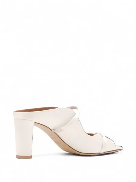 Papuci tip mules Malone Souliers din satin alb