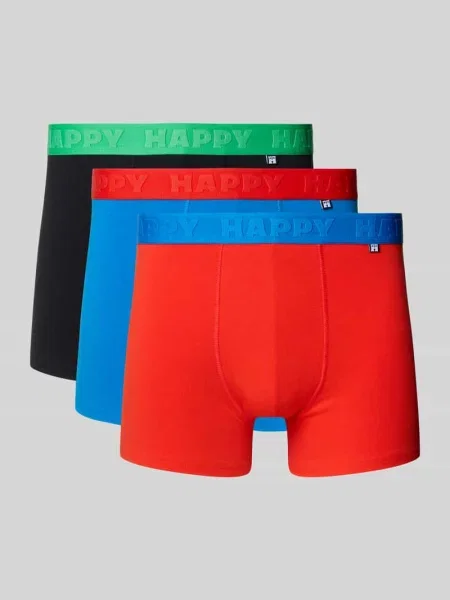 Bokserki z elastycznym z logo w zestawie 3 szt. Happy Socks czerwone