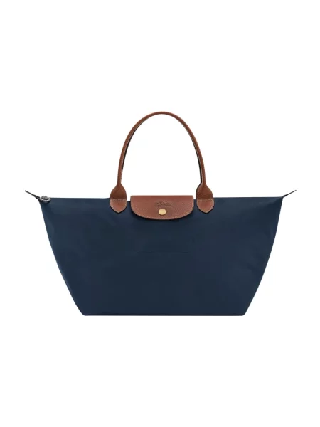 Torebka Longchamp skórzana niebieska