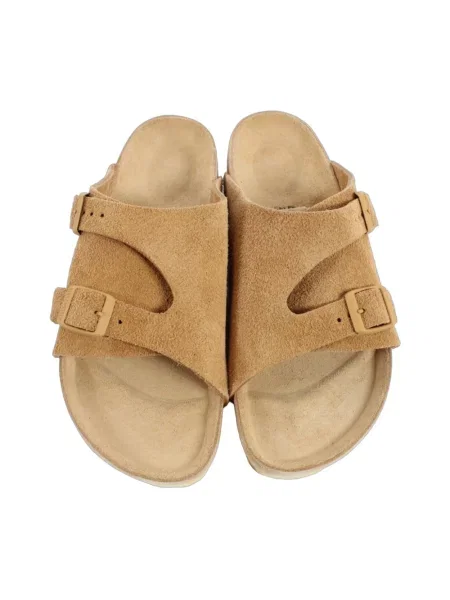 Klapki Birkenstock skórzane beżowe