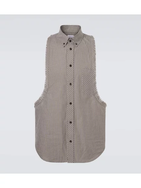 Карирана риза Versace бежово