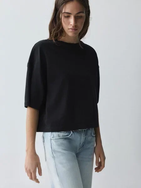 Pull&Bear Oversize tričko čierna