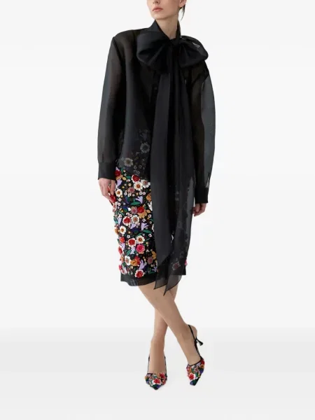 Риза Carolina Herrera с панделка органза черно