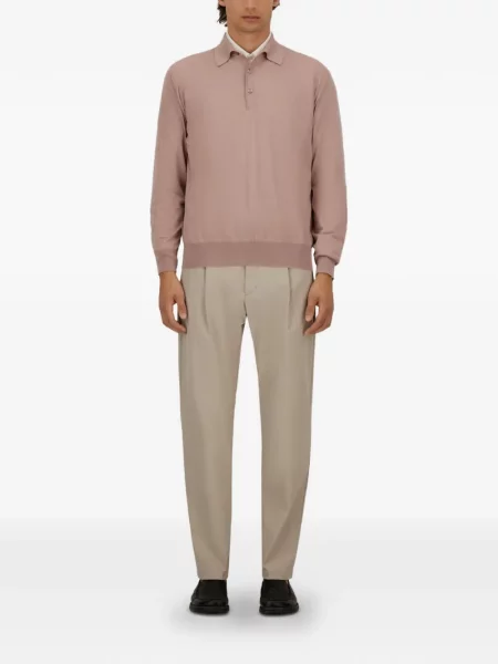 Lung tricou polo Herno roz