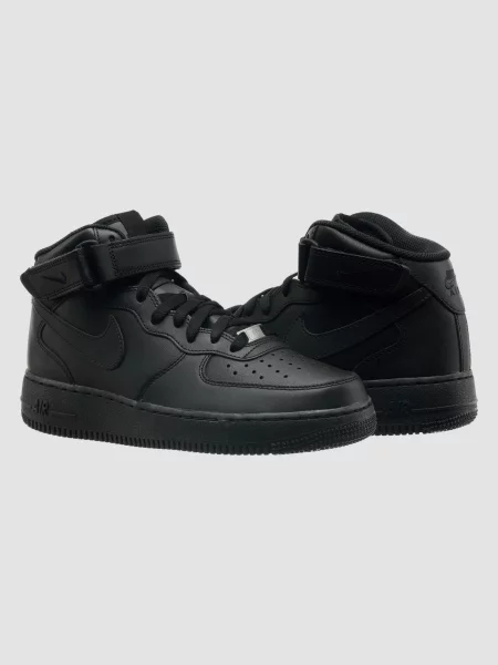 Шкіряні Кросівки NIKE Air Force чорний
