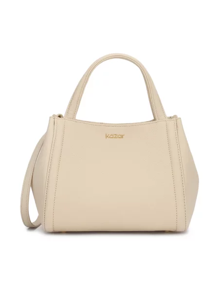 Torebka skórzana Kazar skórzana beżowa