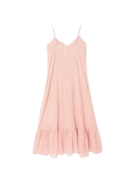 Rochie midi Xirena cu volane până la genunchi de costum roz