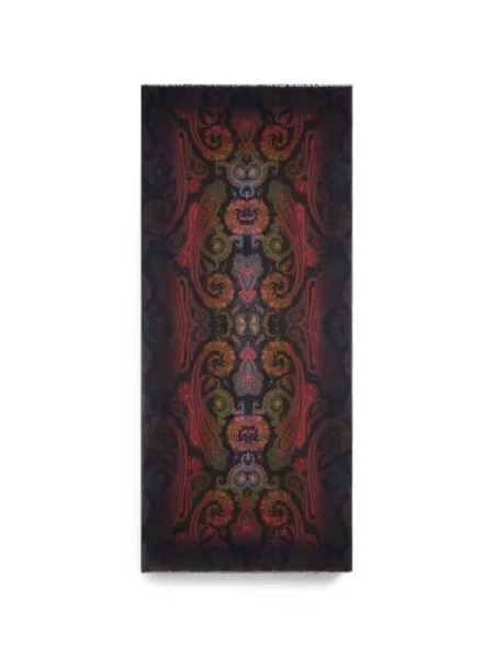 Fular Etro cu imagine cu model paisley albastru