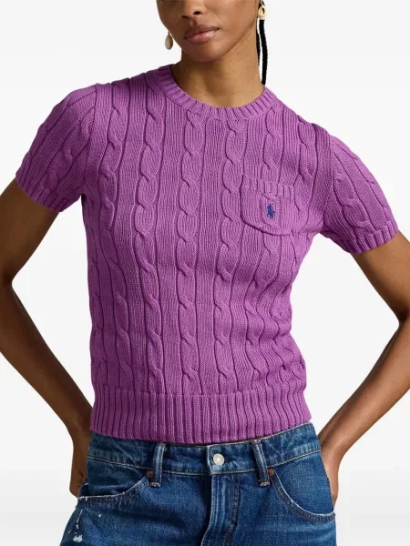 Каубой шапка Polo Ralph Lauren бродирана на райета червено