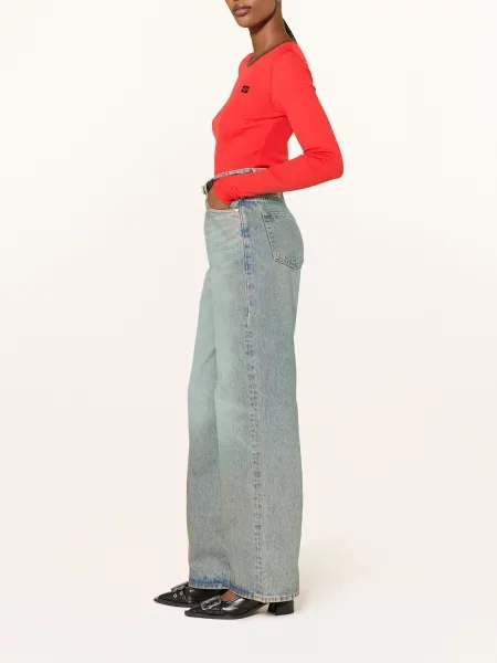 Ganni Jeansy Wide Leg Izey blau niebieskie