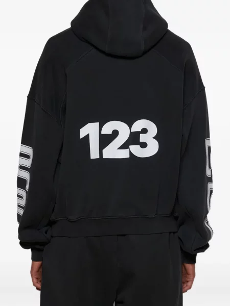 Hanorac cu glugă Rrr123 cu imagine negru