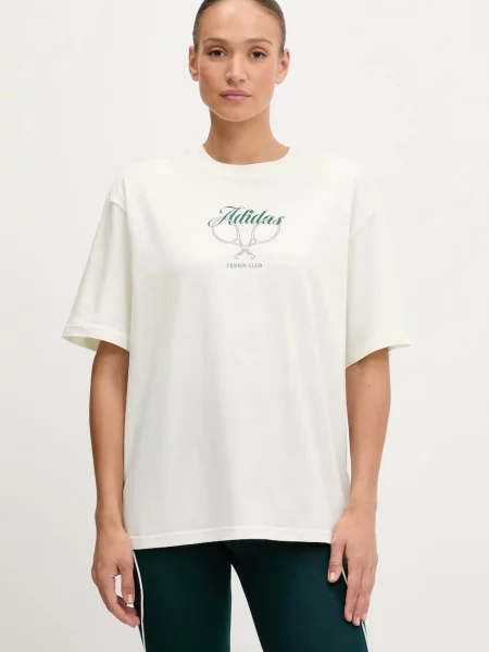 Тениска adidas Country Club Graphic T-Shirt дамска бежово