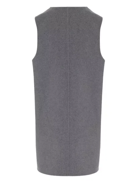 Rochie fără mâneci Khaite de lână fără mâneci de costum gri