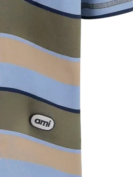 Polo Ami Paris w paski zielone