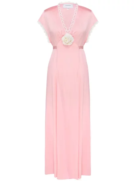 Satynowa sukienka Sleeper garniturowa różowa