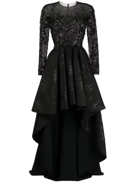 Rochie Saiid Kobeisy cu mărgele de costum negru