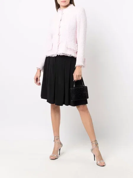 Plisované plisované sukně Chanel Pre-owned černé