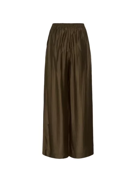 Pantaloni palazzo Gestuz cu cordon maro