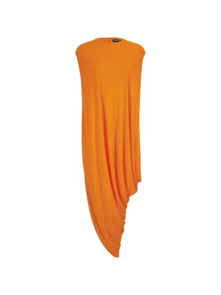 Mała sukienka mini Tom Ford asymetryczna garniturowa pomarańczowa