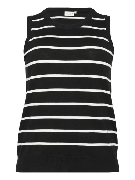 KAFFE CURVE Pulover Lizzy negru alb