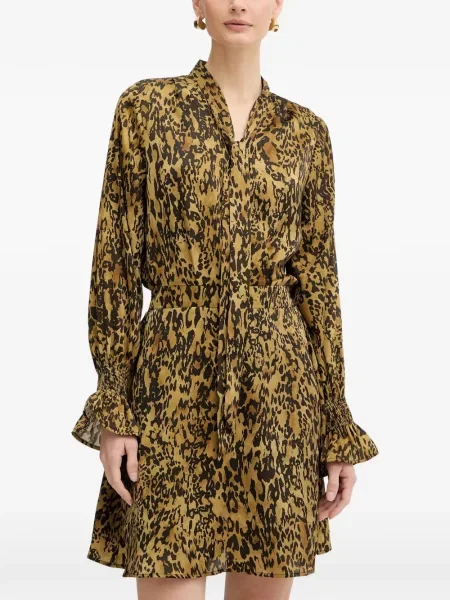 Rochie mini Morgan cu imprimeu animal print galben