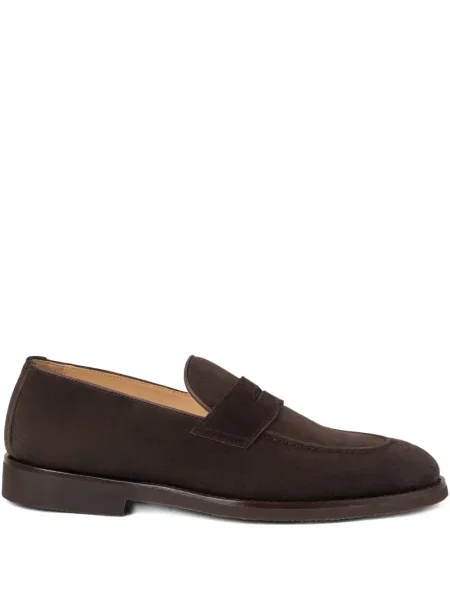 Pantofi loafer Brunello Cucinelli din piele de căprioară maro