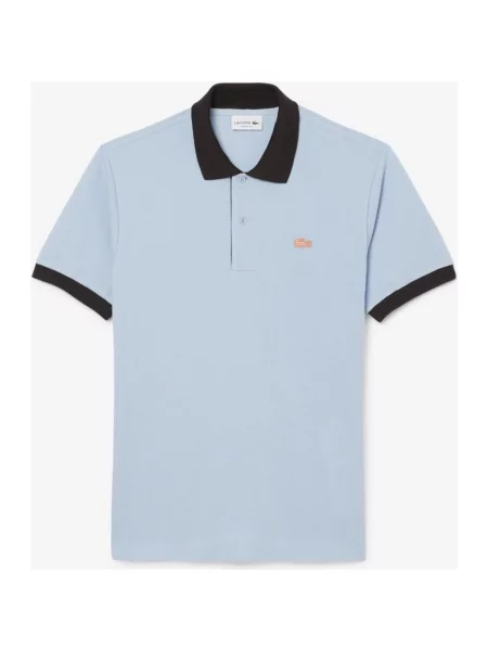 Polo Lacoste Classic Fit Contrast Rib krótki rękaw XS niebieska