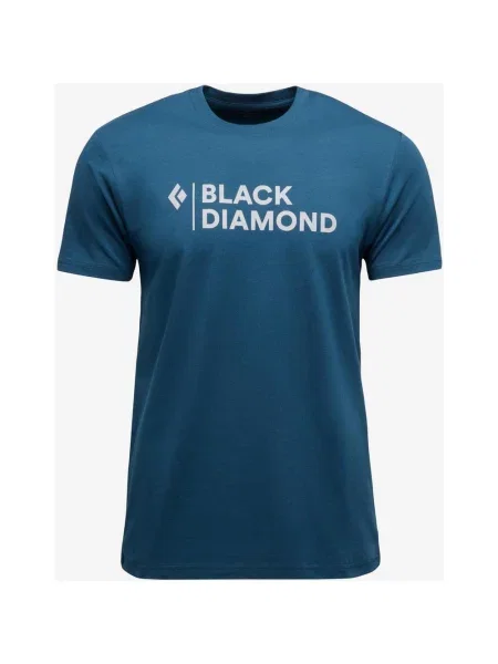 Koszulka Black Diamond Mini Stacked krótki rękaw niebieski indigo S czarna