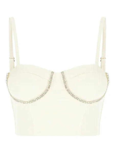 Biustonosz Purple Brand z kryształkami biały