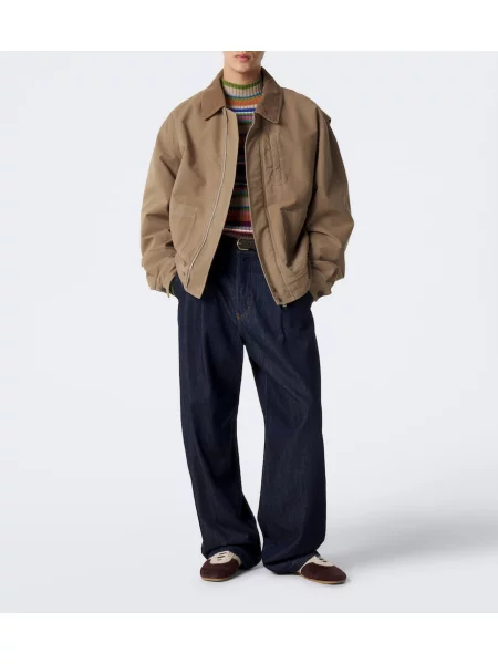Geacă Dries Van Noten de catifea cord bej