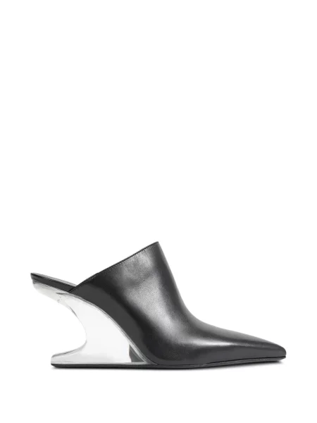 Papuci tip mules Rick Owens din piele negru