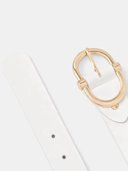 Кожаный ремень Answear.lab с ремешками белый