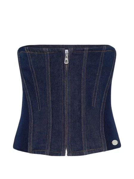 Top Jean Paul Gaultier tip corset albastru