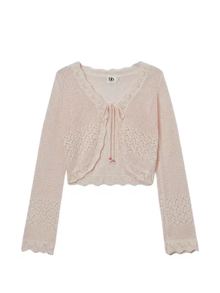 Cardigan B+ab cu legături roz