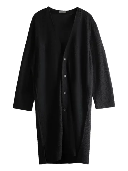 Vuneni kardigan Yohji Yamamoto s V-izrezom crna