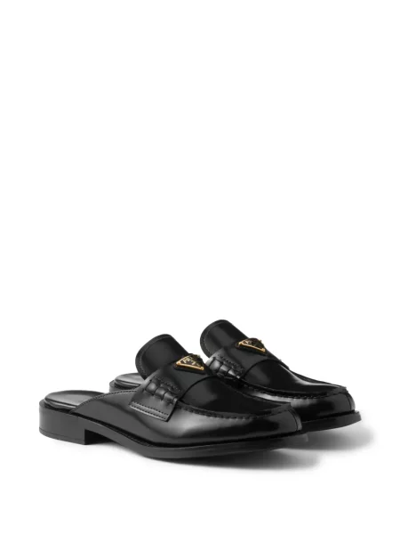 Кожени мюли Prada черно