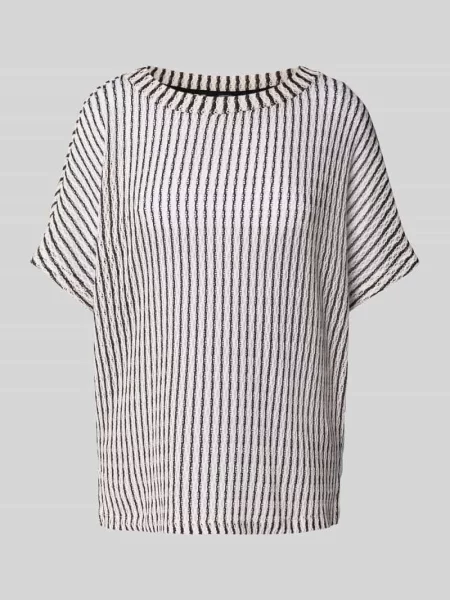 T-shirt o kroju relaxed fit z imitacji dzianiny model ‘Umila’ Someday czarna