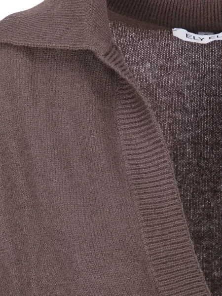 Tricou polo Ely Ely cu decolteu în V maro