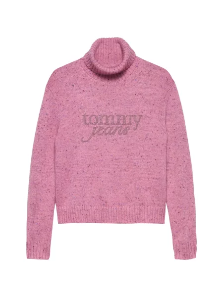 Tommy Jeans sweter z dzianiny z zawartością wełny Kobiety wyrazisty róż marmurkowy S różowy
