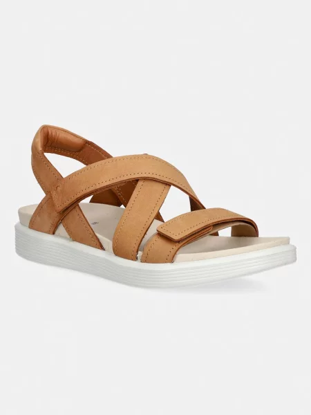 Sandali iz nubuka Ecco Soft Sandal W rjava