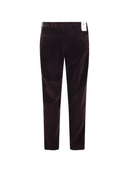 Pantaloni Pt Torino de catifea cord maro
