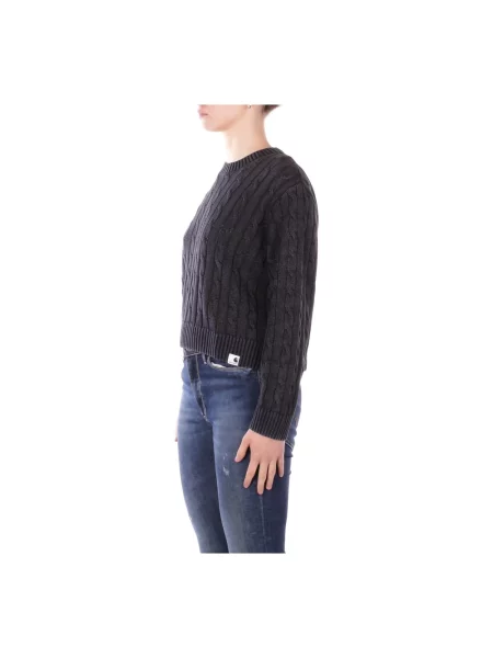 Dzianinowy sweter Carhartt Wip z autografem czarny