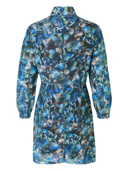 Rochie mini Baum Und Pferdgarten cu model floral de costum albastru