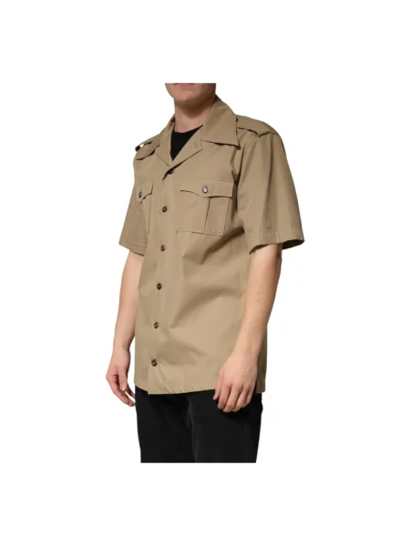 Koszula z krótkim rękawem Dolce And Gabbana casual brązowa